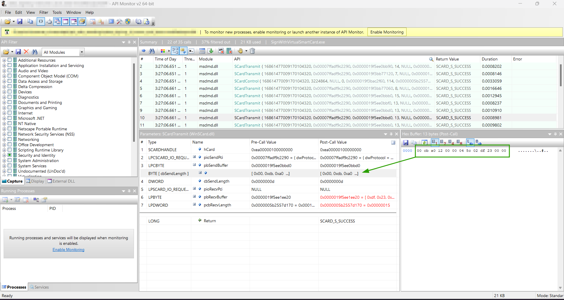 SCardTransmit with buffer